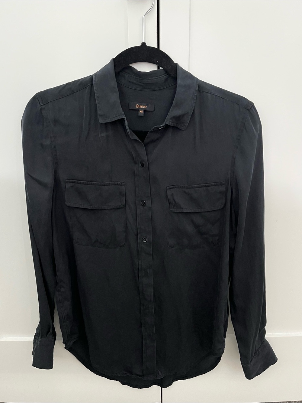 Quince Black Long-Sleeve Button-Down Shirt
